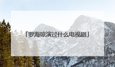 罗海琼演过什么电视剧