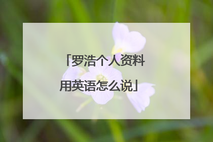 罗浩个人资料用英语怎么说