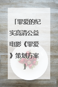 罪爱的纪实高清公益电影《罪爱》策划方案