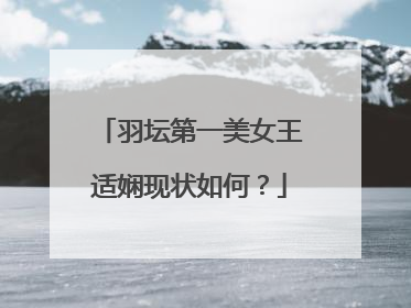 羽坛第一美女王适娴现状如何？