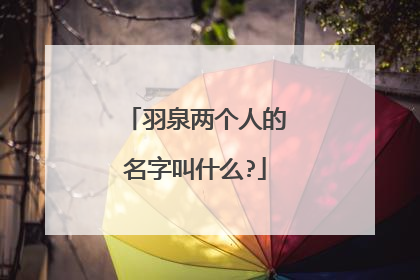 羽泉两个人的名字叫什么?