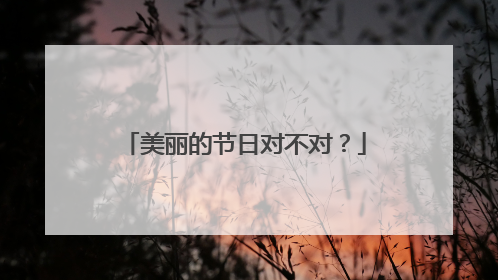 美丽的节日对不对？