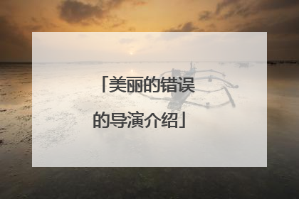 美丽的错误的导演介绍