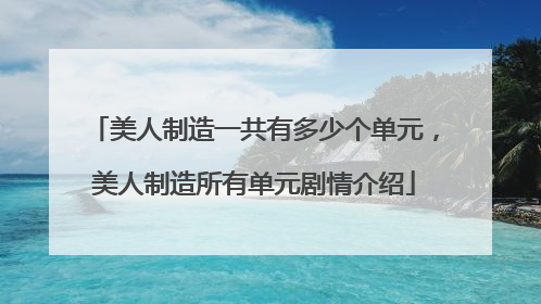 美人制造一共有多少个单元,美人制造所有单元剧情介绍