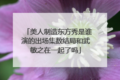 美人制造东方秀是谁演的出场集数结局和武敏之在一起了吗