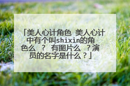 美人心计角色 美人心计中有个叫shixin的角色么 ？ 有图片么 ？演员的名字是什么？