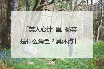 美人心计 里 杨幂是什么角色?具体点