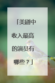 美剧中收入最高的演员有哪些？