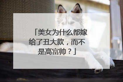 美女为什么都嫁给了丑大款，而不是高富帅？