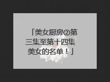 美女厨房②第三集至第十四集美女的名单!