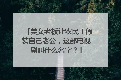 美女老板让农民工假装自己老公,这部电视剧叫什么名字?