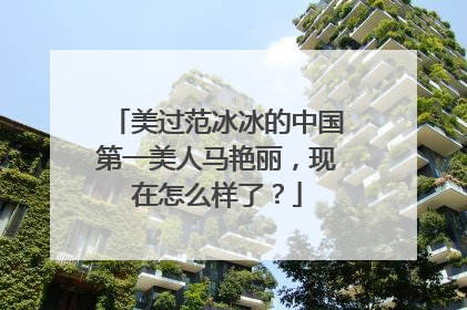 美过范冰冰的中国第一美人马艳丽，现在怎么样了？