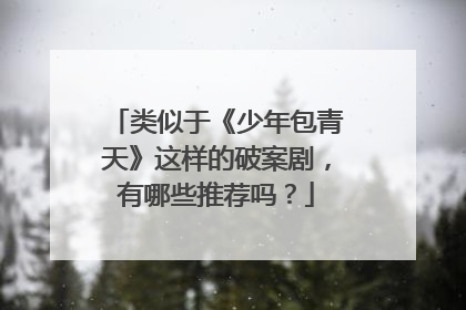 类似于《少年包青天》这样的破案剧，有哪些推荐吗？