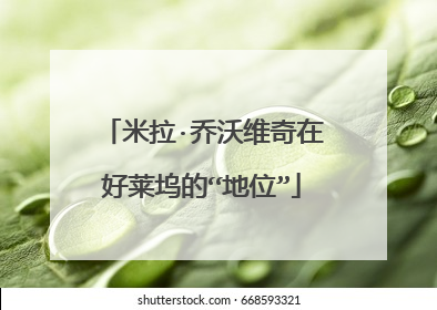 米拉·乔沃维奇在好莱坞的“地位”