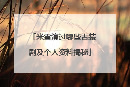 米雪演过哪些古装剧及个人资料揭秘