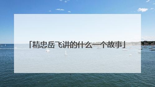 精忠岳飞讲的什么一个故事