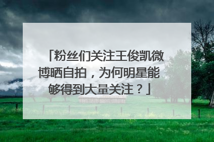 粉丝们关注王俊凯微博晒自拍，为何明星能够得到大量关注？
