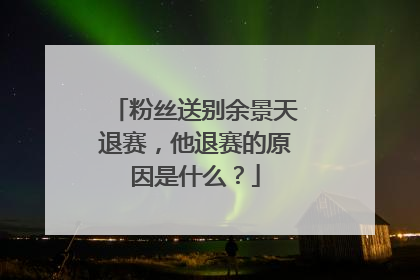 粉丝送别余景天退赛，他退赛的原因是什么？