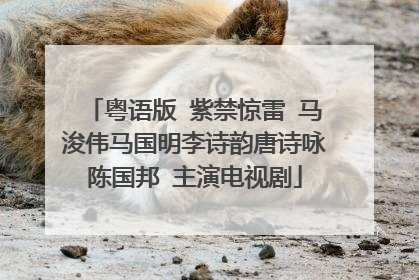 粤语版 紫禁惊雷 马浚伟马国明李诗韵唐诗咏陈国邦 主演电视剧