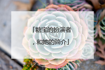 糖宝的扮演者，和她的简介