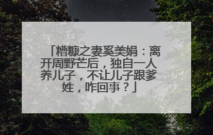 糟糠之妻奚美娟:离开周野芒后,独自一人养儿子,不让儿子跟爹姓,咋回事?