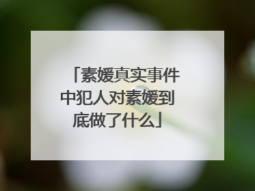 素媛真实事件中犯人对素媛到底做了什么