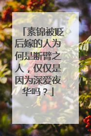 素锦被贬后嫁的人为何是断臂之人,仅仅是因为深爱夜华吗?