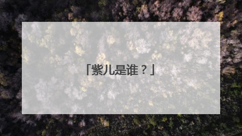 紫儿是谁？