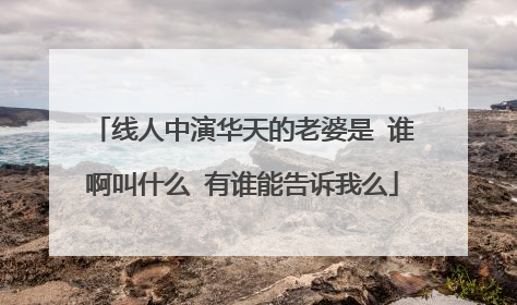 线人中演华天的老婆是 谁啊叫什么 有谁能告诉我么