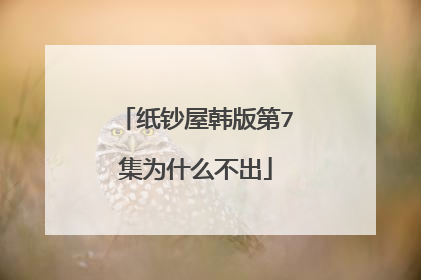 纸钞屋韩版第7集为什么不出