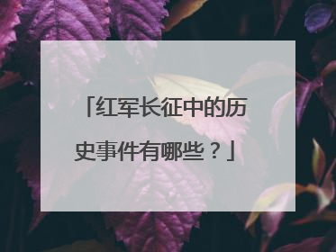 红军长征中的历史事件有哪些?