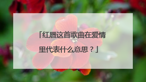 红唇这首歌曲在爱情里代表什么意思？
