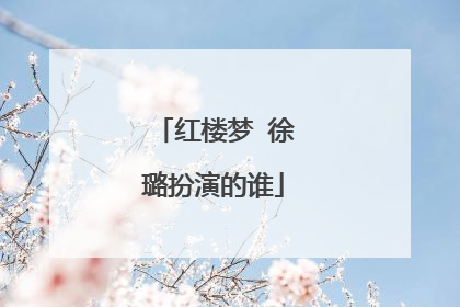 红楼梦 徐璐扮演的谁