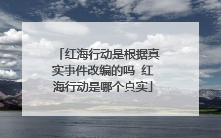 红海行动是根据真实事件改编的吗 红海行动是哪个真实