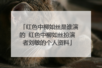 红色中柳如丝是谁演的 红色中柳如丝扮演者刘敏的个人资料