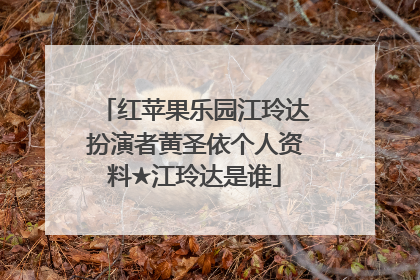 红苹果乐园江玲达扮演者黄圣依个人资料★江玲达是谁