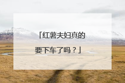 红薯夫妇真的要下车了吗?