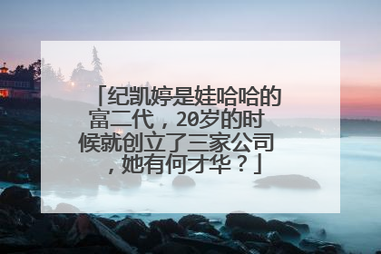 纪凯婷是娃哈哈的富二代,20岁的时候就创立了三家公司,她有何才华?