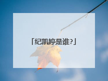 纪凯婷是谁?