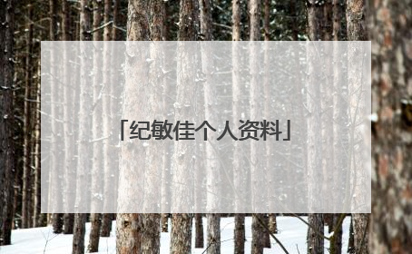 纪敏佳个人资料