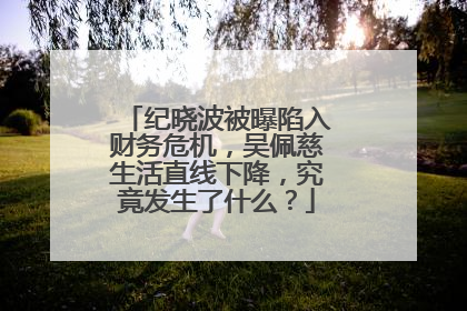 纪晓波被曝陷入财务危机，吴佩慈生活直线下降，究竟发生了什么？