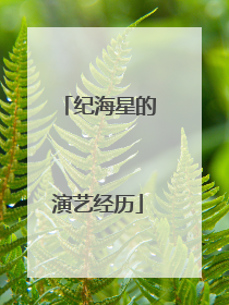 纪海星的演艺经历