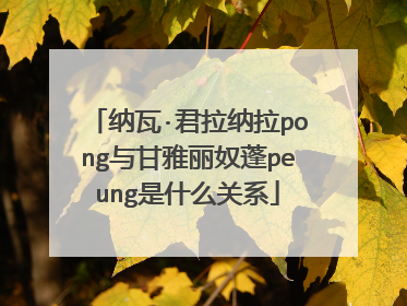 纳瓦·君拉纳拉pong与甘雅丽奴蓬peung是什么关系