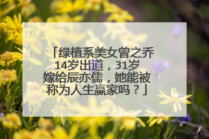 绿植系美女曾之乔14岁出道,31岁嫁给辰亦儒,她能被称为人生赢家吗?