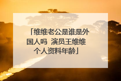 维维老公是谁是外国人吗 演员王维维个人资料年龄