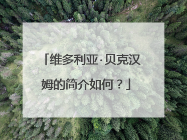 维多利亚·贝克汉姆的简介如何？