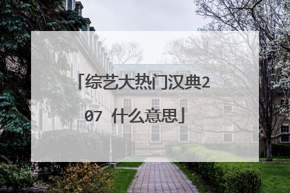 综艺大热门汉典207 什么意思