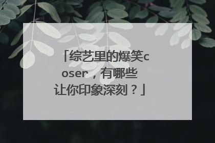 综艺里的爆笑coser,有哪些让你印象深刻?