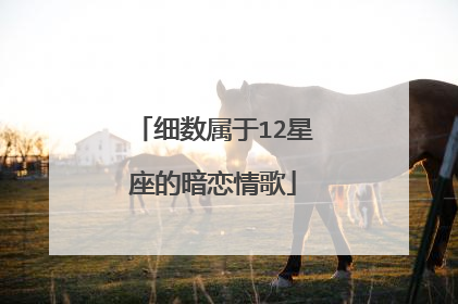 细数属于12星座的暗恋情歌