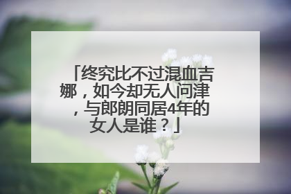 终究比不过混血吉娜，如今却无人问津，与郎朗同居4年的女人是谁？